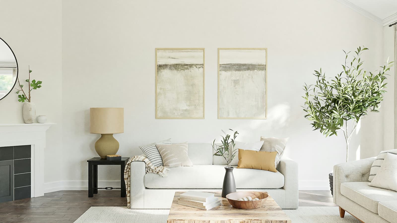Living luminos, amenajat simplu